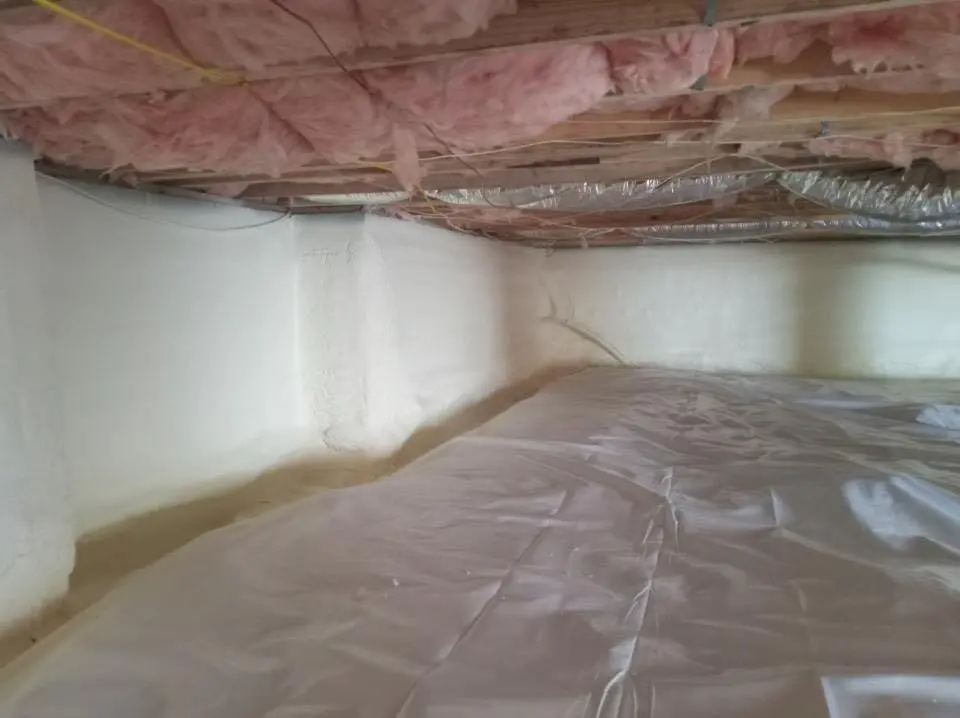 Crawl space encapsulation with closed-cell spray foam for Attic Insulation in St. John