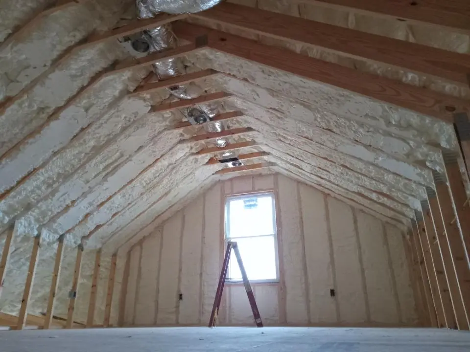 Spray foam roofing application for Crawl Space Insulation project in St. John